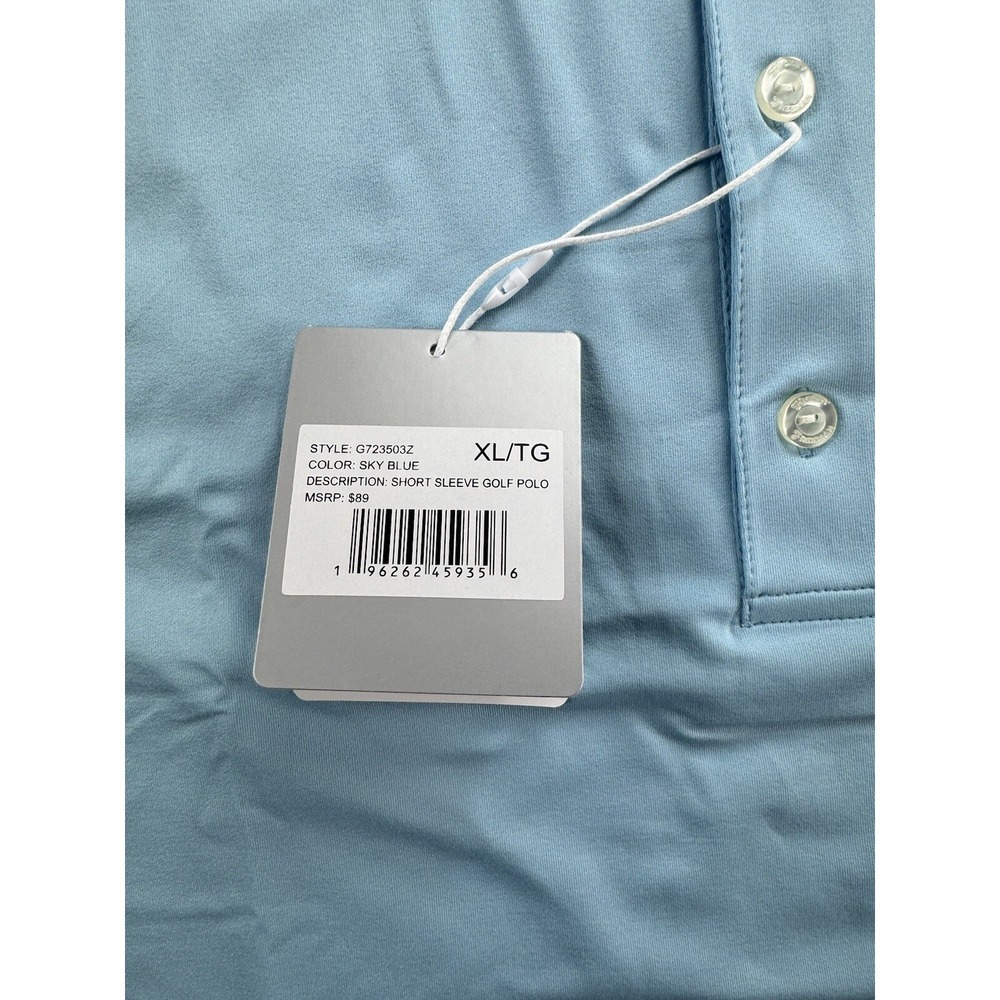 Hickey Freeman Mens Golf Polo Shirt Sky Blue Size XL Stretch Wicking Performance - Picture 9 of 16